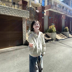 韩系早秋穿搭条纹开衫连帽卫衣外套女春秋季2025新款宽松长袖上衣