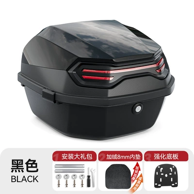 Electric car tail box, Yadea, and Loncin Thickened Large - tail-box-small-bottom-plate-installation-accessories-black