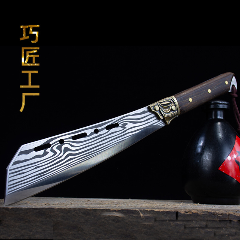 龙泉侠客堂砍柴刀一体锻打加厚镰刀伐木劈柴耐用户外锋利多用刀