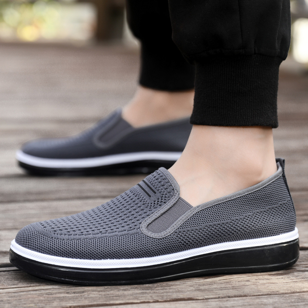 Zapatos de tela transpirables de verano con suela suave de malla transpirable zapatos casuales ligeros con suela suave zapatos de trabajo cómodos para hombres al por mayor image 3