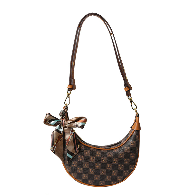 Women's 2024 new high-end printed crossbody popular cowhorn single shoulder underarm bag trend_voghion.com