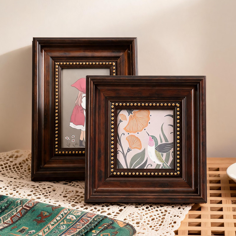 American retro-style photo frame with stand for tabletop display, creative 6-inch, 7-inch, 8inch 10inch A4 wall-mounted picture frame, custom wholesale American retro-style photo frame with stand for tabletop display, creative 6-inch, 7-inch, 8inch 10inch A4 wall-mounted picture frame, custom wholesale