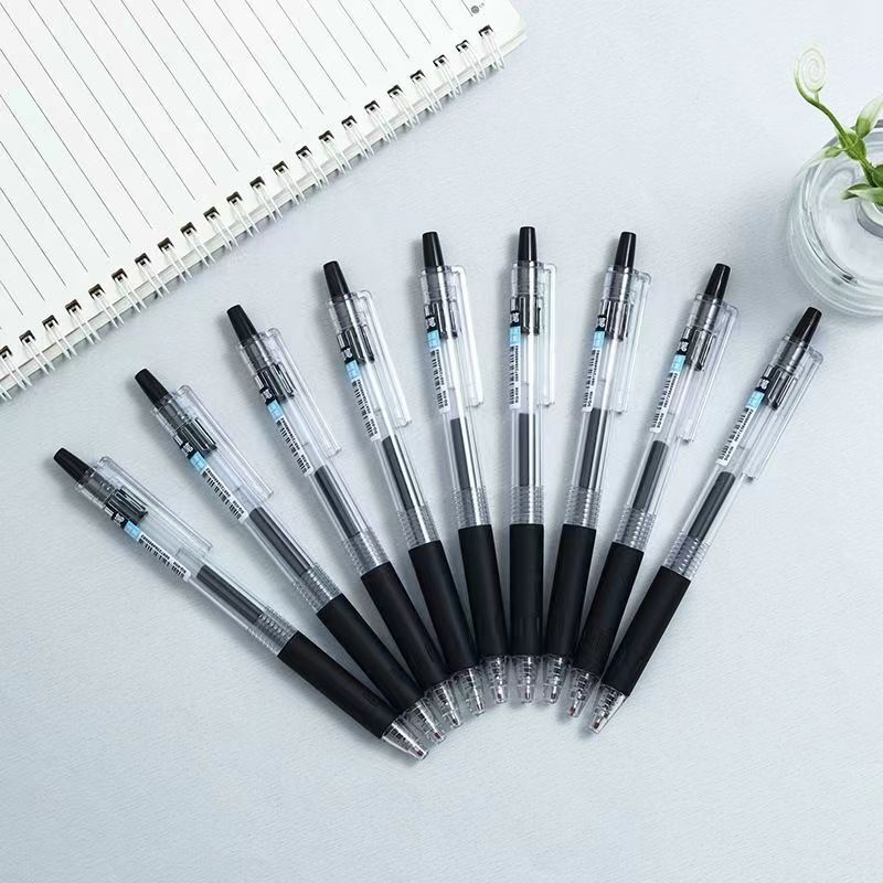 Brush Question Pen St Head Press Gel Pen 0.5 Gourd Head Black Pen Student Exam Water Pen Boxed Gel Pen Wholesale