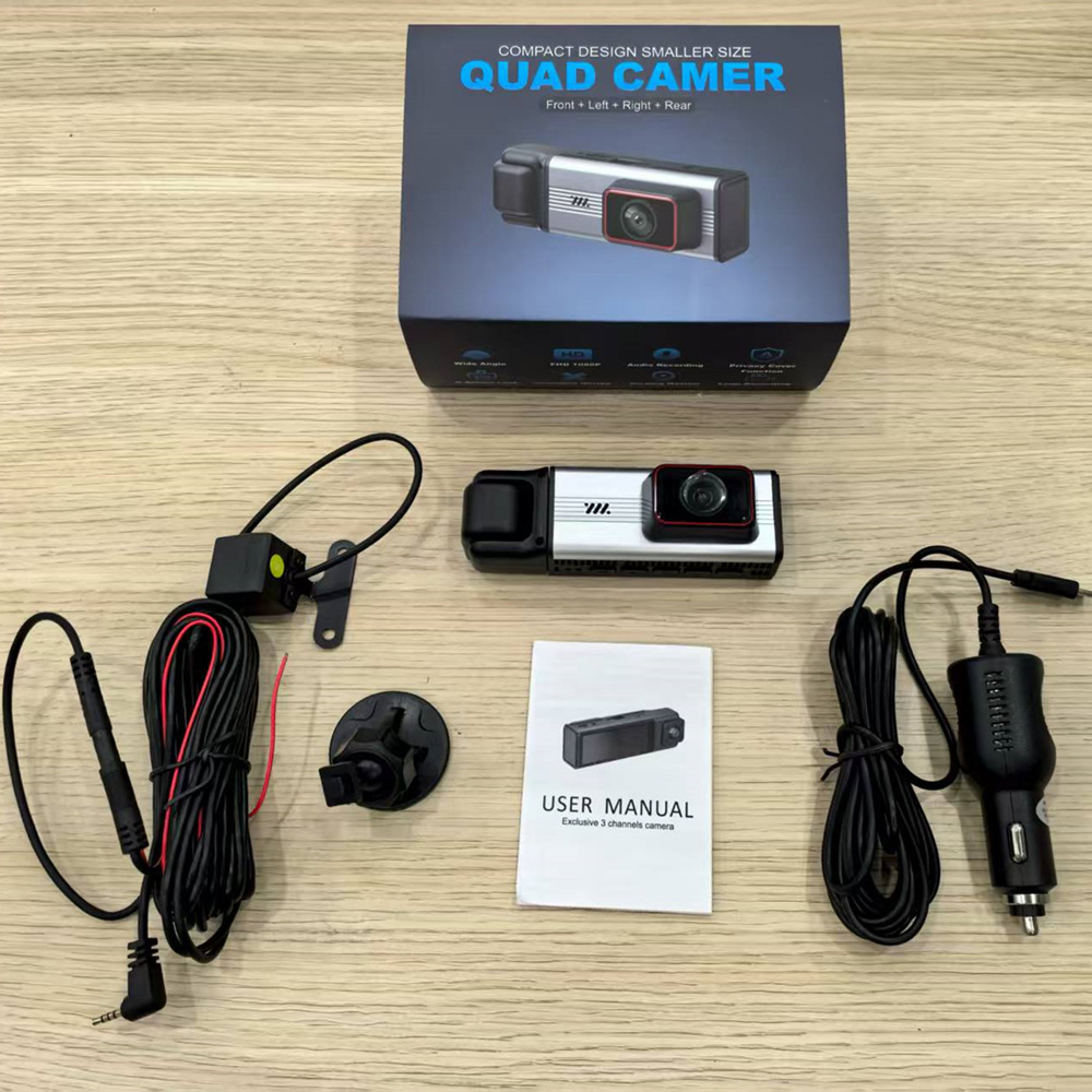 Cross-Border Four-Lens Driving Recorder, High-Definition 1080P Wide-Angle Night Vision, Wifi In-Car Front and Rear Vehicle Recorder
