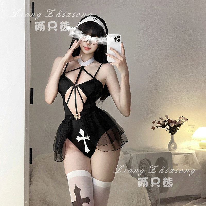 Sexy Nun Uniform Sexy suit Halloween Costume Cosplay Nun Dress Up Costume
