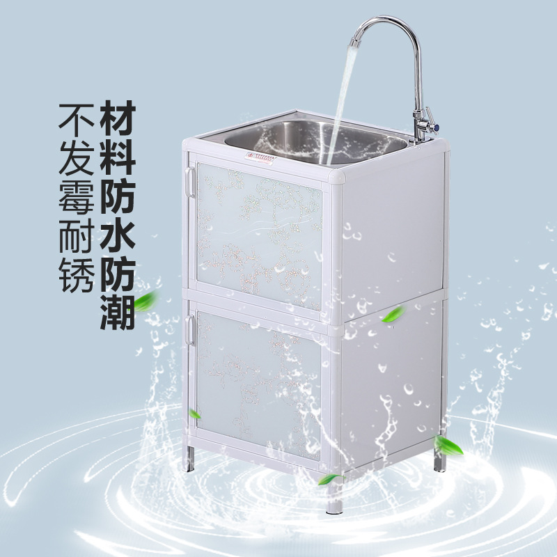 Gabinete de cocina de acero inoxidable lavabo lava