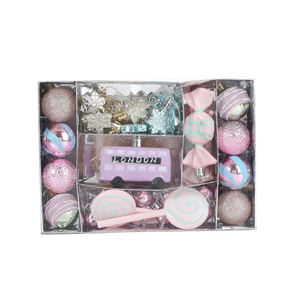 Decoración del hogar de Navidad caramelo macaron coche caja de bola de Navidad decoración de árbol de Navidad colgante de bola de forma diferente