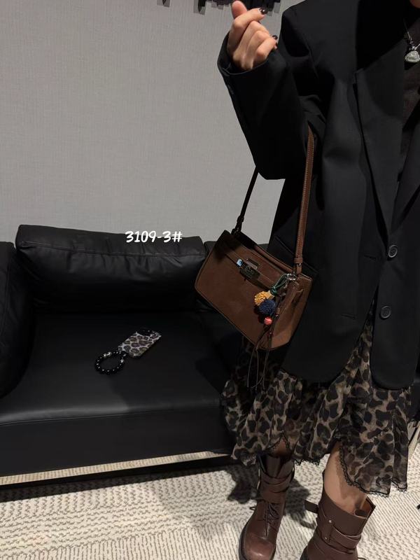 高级感磨砂真皮凯莉包包女2025秋冬新款时尚百搭外贸单肩斜挎小包|undefined
