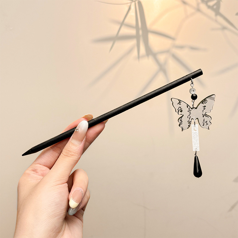 Retro simple nicho de alta estética oriental diseño de cabello de flores de frascos de estilo antiguo cabello