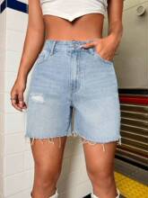 E 28896 Distressed denim capris �ƶ�ţ����ֶ̿�
