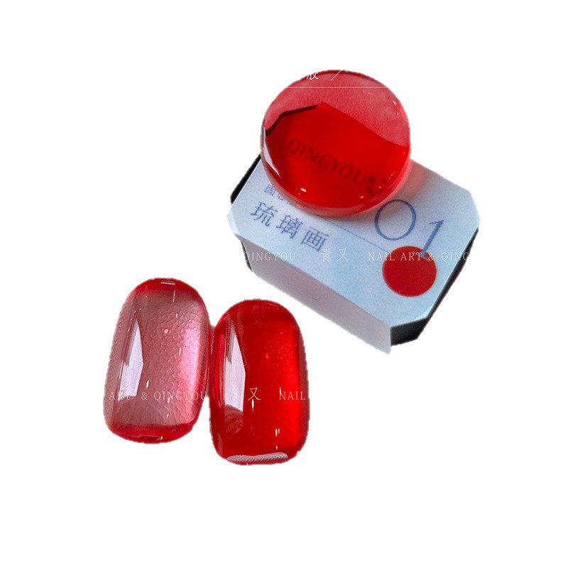 Arte de uñas nuevo esmalte de colores de alta transparencia Jiugongge esmalte de colores de alta transparencia blanco fototerapia pegamento de aceite de uñas pegamento degradado al por mayor