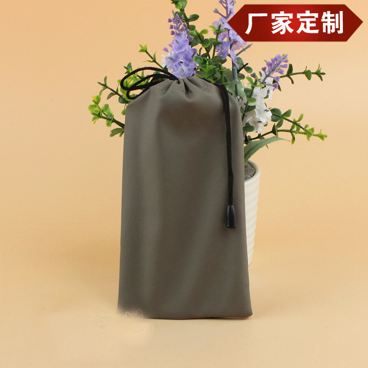 厂家制定纯黑色绒布袋绒布束口袋手提学生商务收纳绒布袋可印logo