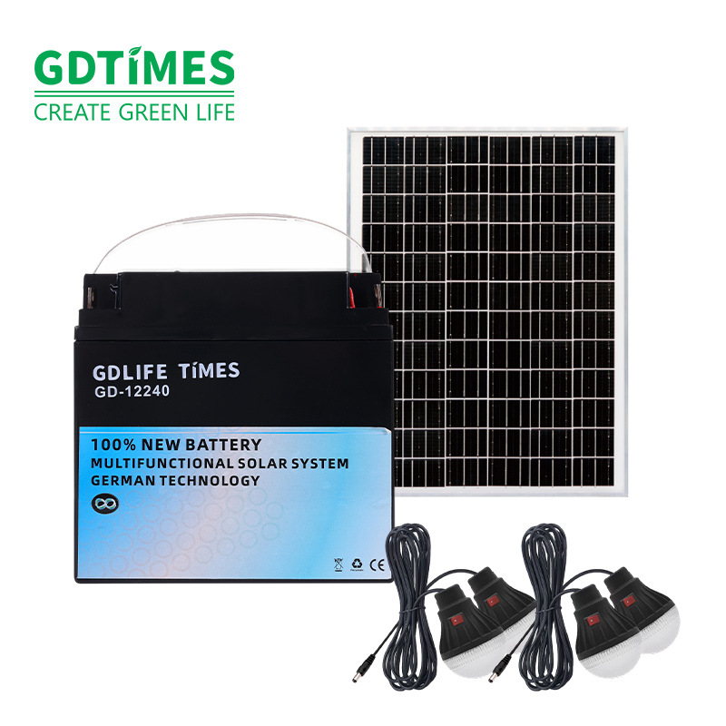 Sistema de generación de energía solar GDTIMES suministro de energía de almacenamiento de energía de emergencia al aire libre iluminación LED teléfono móvil carga rápida kit doméstico image 6
