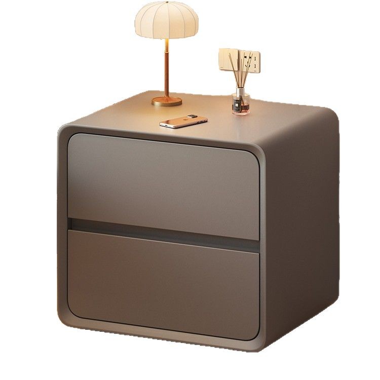 Mesa de cabecera de madera negra pequeña estante de cama de dormitorio doméstico simple y moderno simple gabinete de almacenamiento