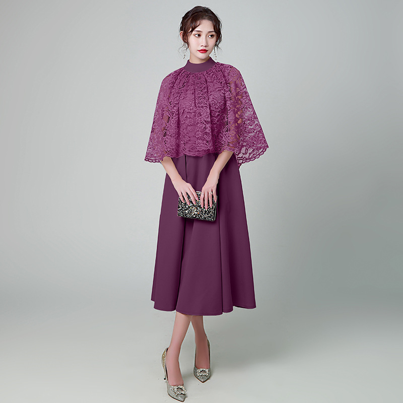 Vestido de noche estilo europeo para mujer, nuevo modelo 2026, azul marino, ropa informal, vestido largo elegante para reuniones anuales.