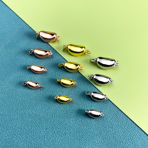 Pure silver pearl buckle accessories with bracelet necklace ingot buckle semi-finished oval jewelry buckle head wholesale