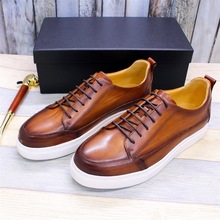 Men's Genuine Leather Shoes Casual Men's Shoes Flat Shoes