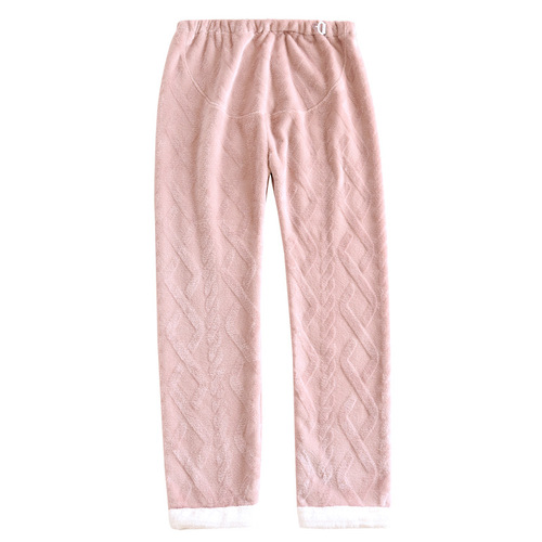Coral velvet maternity pants autumn and winter large size solid color maternity home pajamas adjustable thickened flannel pants