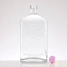 源头产地1140ml玻璃酒瓶 高分子塞口方形晶白料洋酒瓶 威士忌空瓶