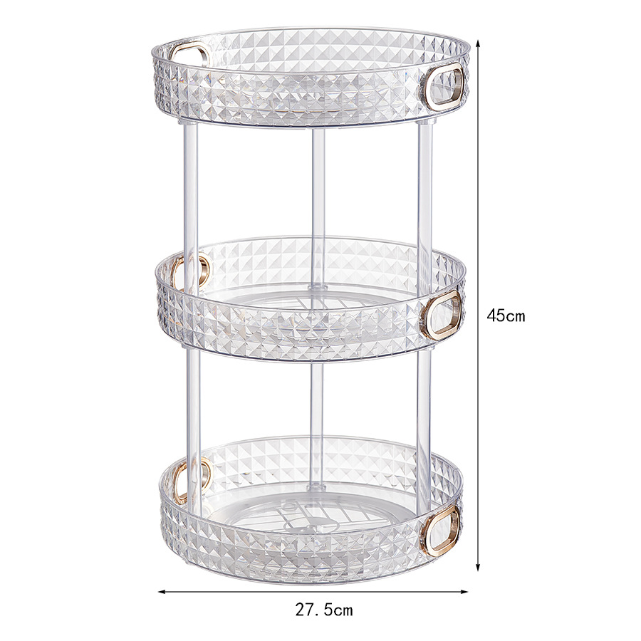 Bandeja giratoria Estante giratorio Botella de condimento de cocina Estante de almacenamiento de cosméticos de frutas Plato de dulces grande y pequeño de tres capas simple y doble