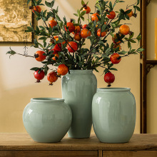 陶瓷花瓶高级感中式客厅餐桌插花摆件水培荷花瓶家居装饰陶罐花盆