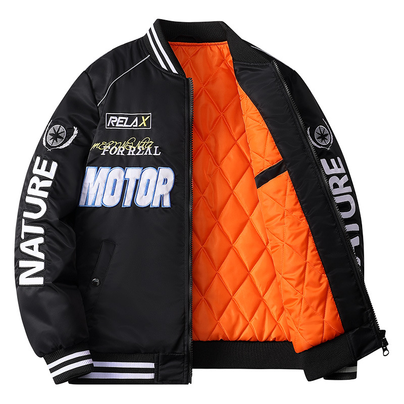 Thickened flight men's new autumn winter loose baseball fashionable and handsome motorcycle cotton jacket_voghion.com