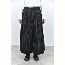 【三与二出】25冬季新款复合加厚加绒日系复古条纹灯笼裤28155#