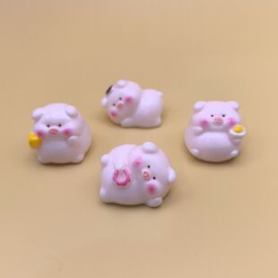Three-dimensional Cute Solid Color Pink Piglet Cute Cute Grain DIY Resin Accessories Desktop Micro Landscape Car Small Ornaments