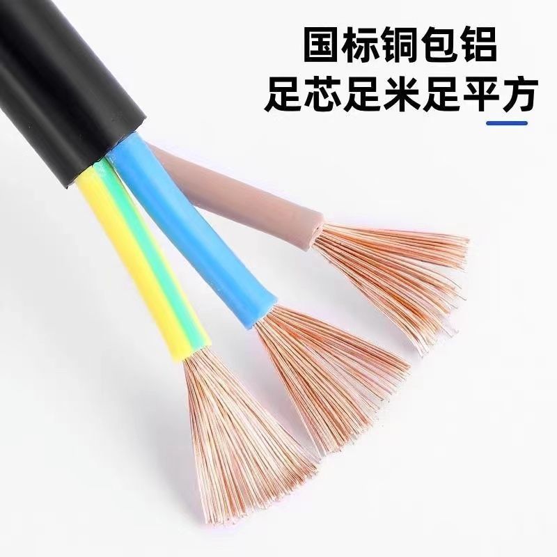 国标珠江电线电缆线双芯1.5/2.5/4/6平方软线2芯线工地耐磨阻燃线