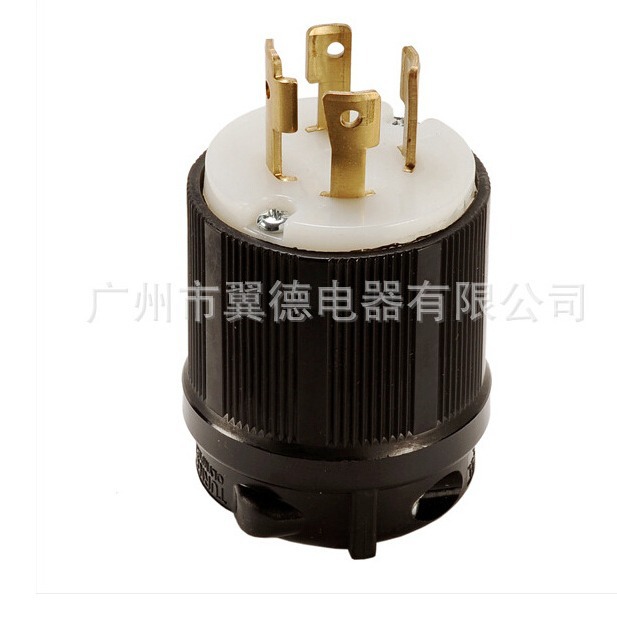 L17-30P 600V美式大功率插头 30A四芯美国插头 NEMA L17-30P