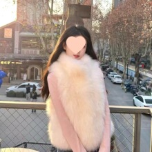 2025年新款马夹短款狐狸毛羊毛仿皮草马甲外套时尚气质上衣女