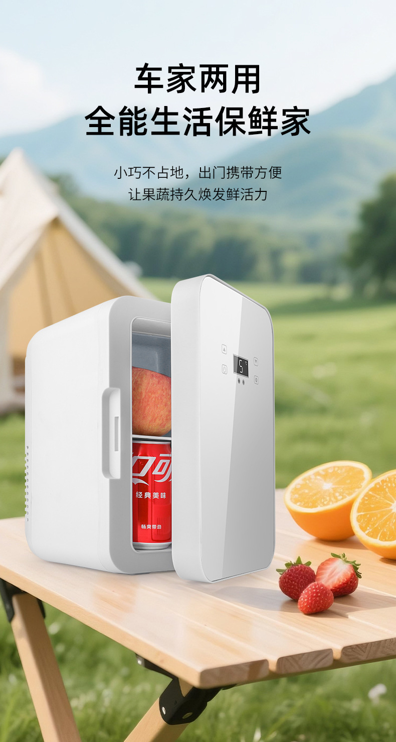 8L 12V Car Refrigerator Heating and Cooling Small Refrigerator 8L Dormitory Home Refrigerator Refrigeration and Preservation Cannot Be Frozen