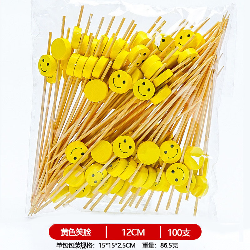 12CM un solo uso de frutas de bambú marca de cóctel creativa marca de frutas de bocadillos KTV arte marca de dientes fabricantes