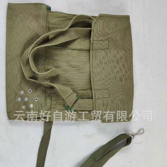 빈티지 카키 캔버스 가방 화재 방지 가스 마스크 액세서리 사첼 두꺼운 캔버스 숄더 백 빈티지 스쿨 백