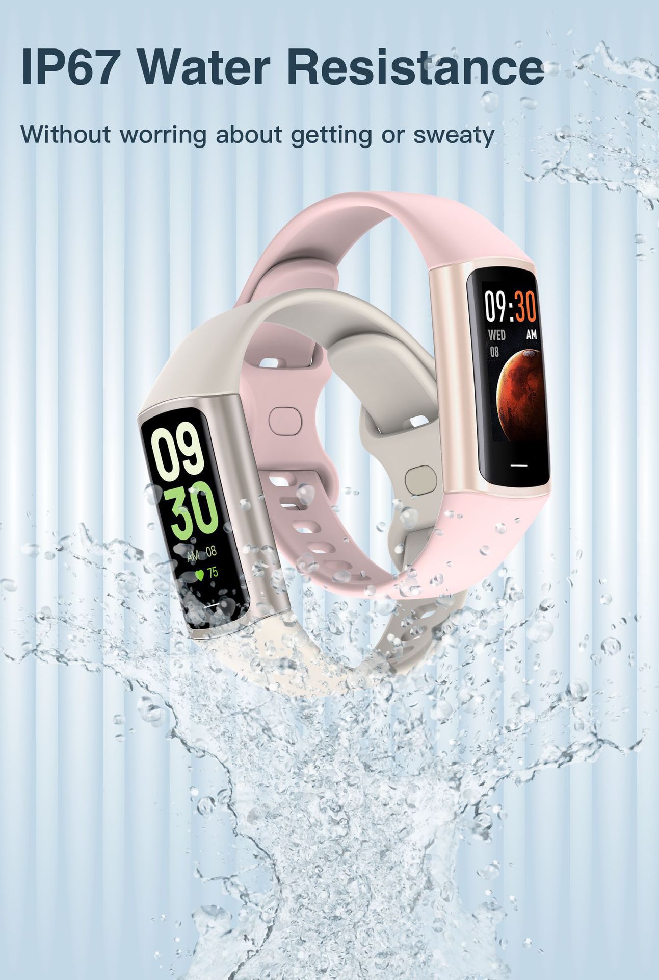 Manufacturer's cross-border private mold sports Bluetooth waterproof heart rate, blood pressure, blood oxygen, sleep health monitoring smartwatch bracelet Item Picture