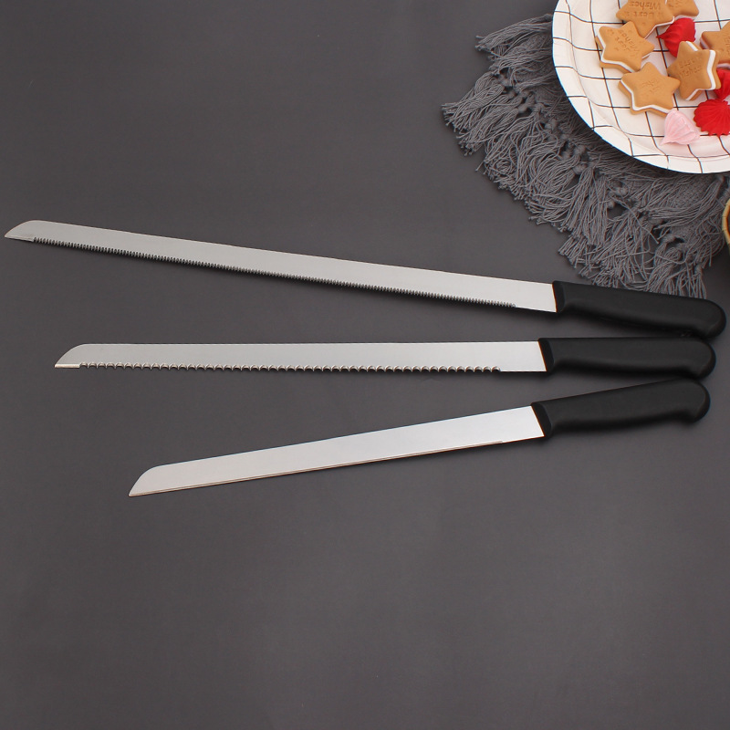 塑料柄面包刀 不锈钢锯齿刀 蛋糕刀吐司切片刀 家用烘焙工具