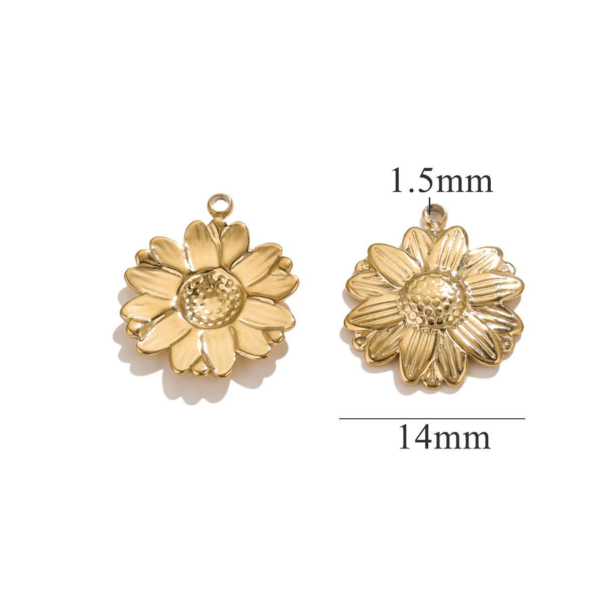 Acero inoxidable chapado en oro 18K nicho de verano sol colgante colgante colgante DIY pendientes collar impermeable