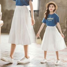 女童半身裙长裙夏季2023新款韩版中大童裙子洋气儿童半身裙裙