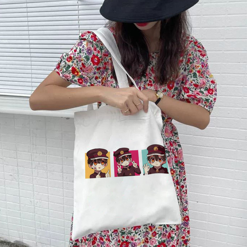 跨境Toilet Bound Hanako Kun印花帆布包原宿单肩手提购物袋现货