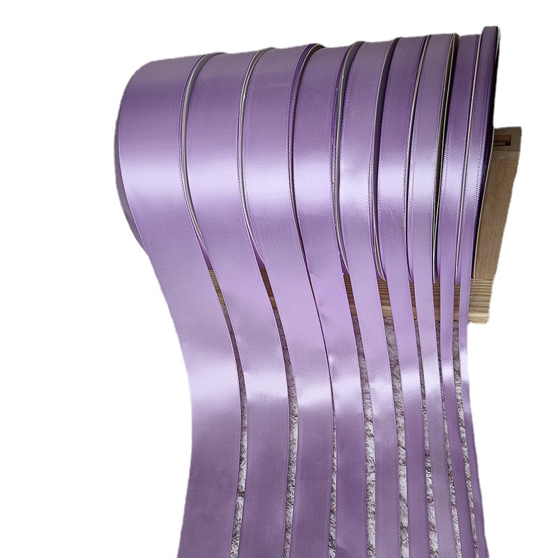 Cinta de embalaje al por mayor cinta de poliéster de alta densidad púrpura pastel de flores cinta de regalo cinta de lazo cinta