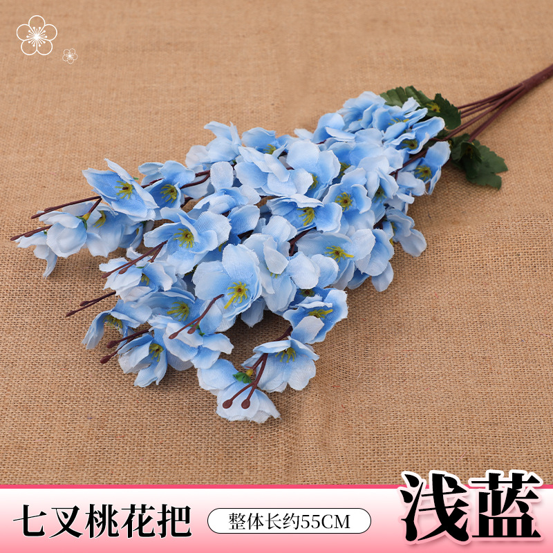 Simulación de ramas de flor de durazno, ramas de flor de ciruelo de cera falsa, flores de cerezo, flores de plástico, flores falsas, arreglos florales de piso, decoración de árboles de paisaje