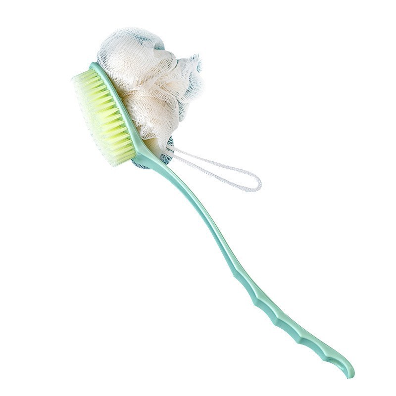 Cepillo de baño con mango largo, cepillo de baño de cerdas suaves, flor de baño para el hogar, frotamiento de baño para adultos, artefacto para espumar, bola de baño al por mayor, multicolor