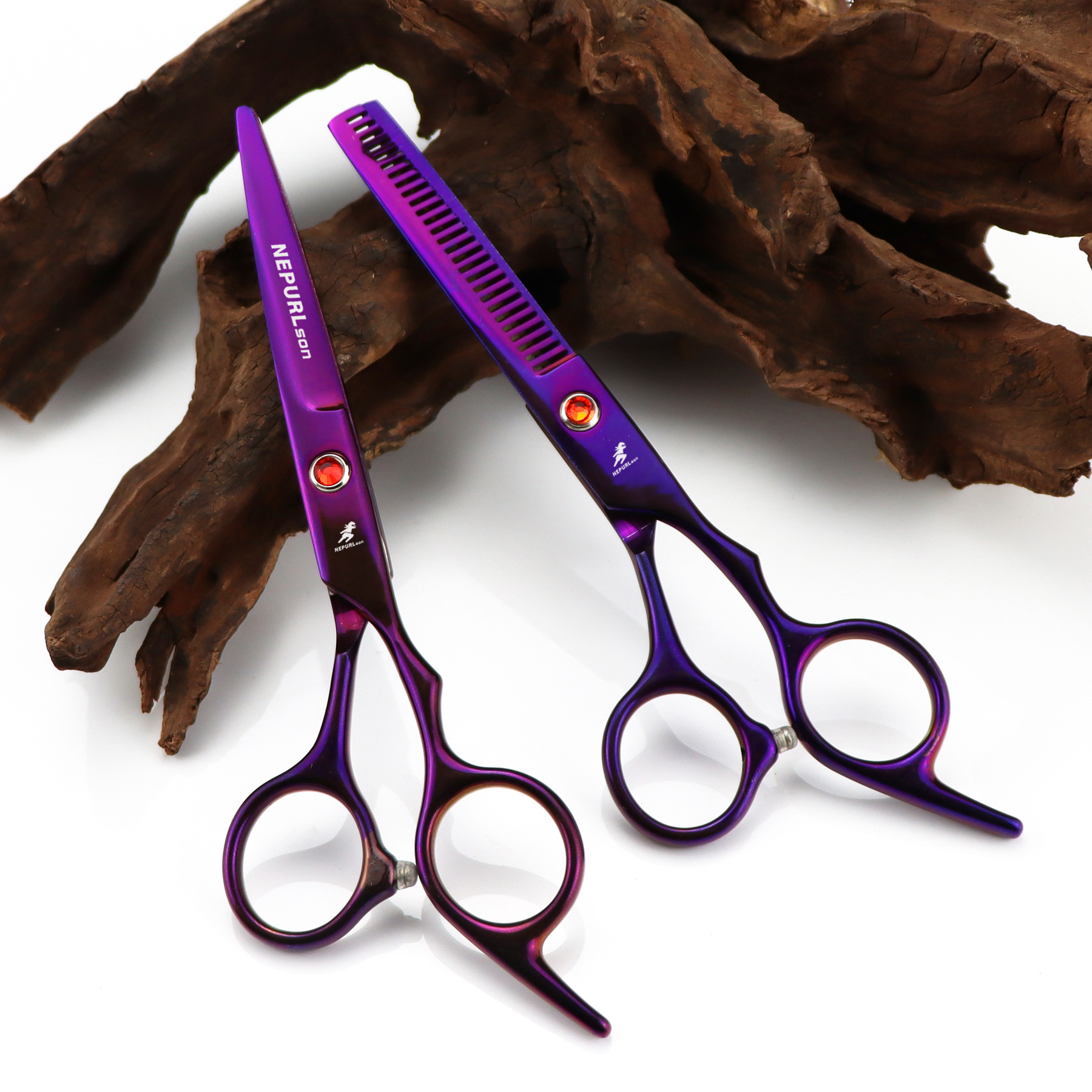 6,0 Zoll Napson galvanisierte farbige Friseurschere für gerade Ponyfrisuren, Ausdünnschere_voghion.com