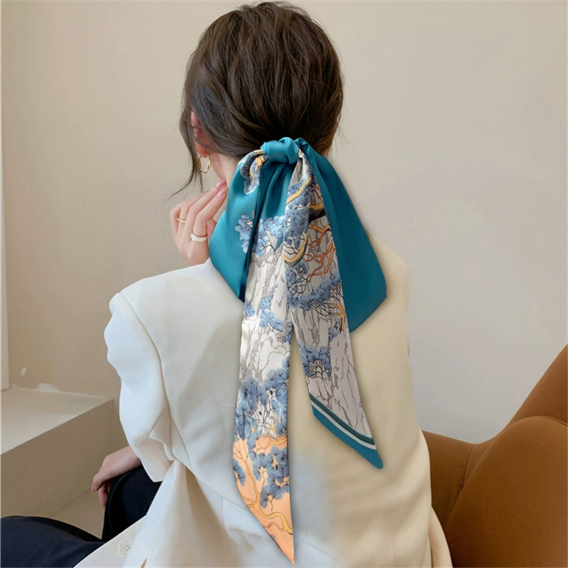 Retro Hair Scarf Ribbon Bow, French-Style Headband Neckerchief, Universal Autumn, 9 Colors