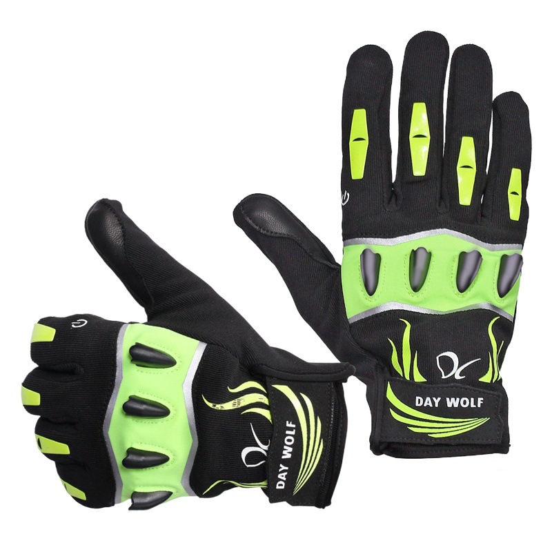 Guantes de bicicleta transfronterizos guantes de iluminación deportiva de dedo completo al aire libre LED transpirable antideslizante guantes de montar con luces