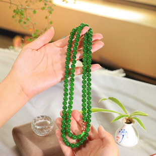 Jin Yutang Pearl and Jade Run Boutique Hetian Jade Jade Pearl and Jade Run Necklace Whole String Polished, Mellow and Comfortable to Wear