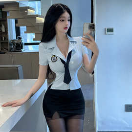 林林婷性感情趣内衣制服诱惑套装小胸显大激情免脱睡衣8512