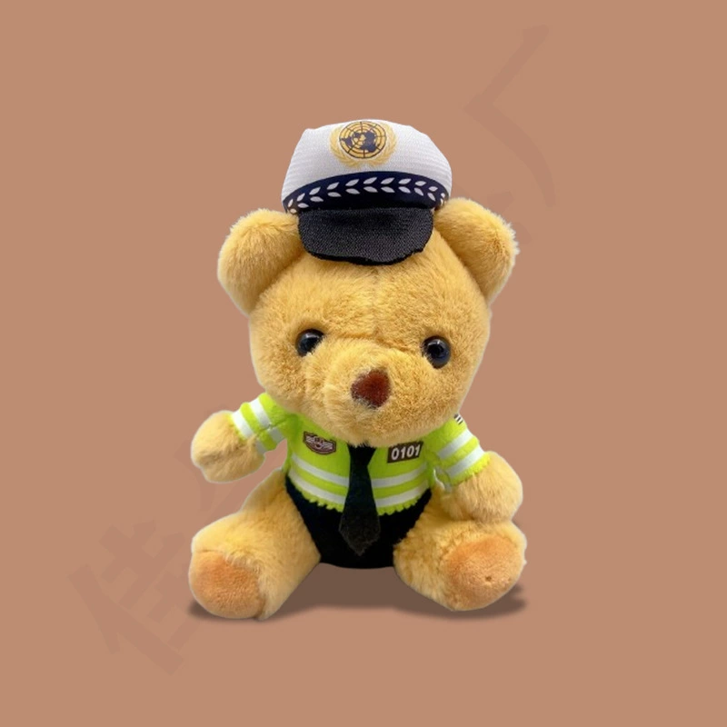 Мультяшный милый брелок-ключница, плюшевая игрушка, кукла, подвеска, дорожная полиция, с маленькими медведями, оптовый