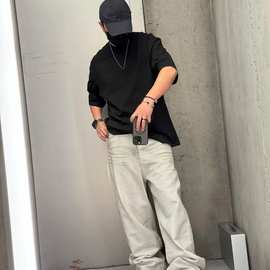 正确版本现货高品质BL家新款涂蜡重工牛仔长裤OS宽松版型男女同款