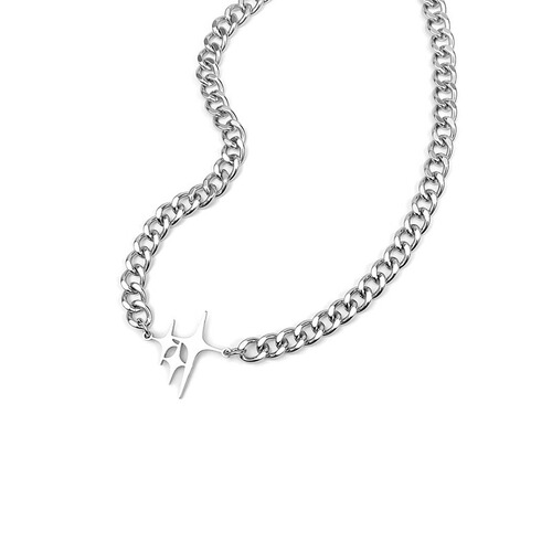 Mens Starlight Titanium Steel Necklace Non-Fading Cross Hip-Hop Style Personalized Design Versatile Fashion Accessory Wholesale